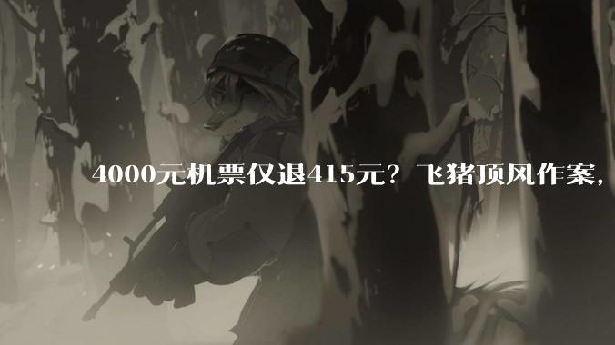 4000元机票仅退415元？飞猪顶风作案，吃相难看_平台_寡头_霸王